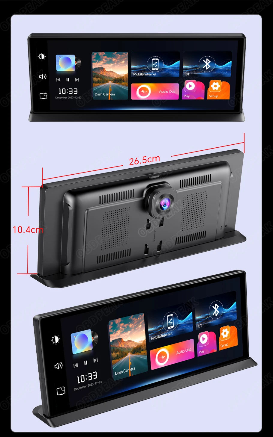 K2 Pro 11.3" Car DVR 4K Camera Wireless Carplay Android auto Ai Screen Dash Cam Dual Len Video Recorder GPS Navigation Dashboard sayaragear