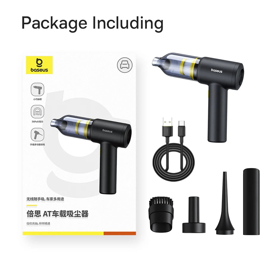 Baseus Car Vacuum Cleaner Wireless Air Dust Blower Gun for Car Powerful Portable Car Cleaning Appliance Cordless Vehicle Cleaner sayaragear