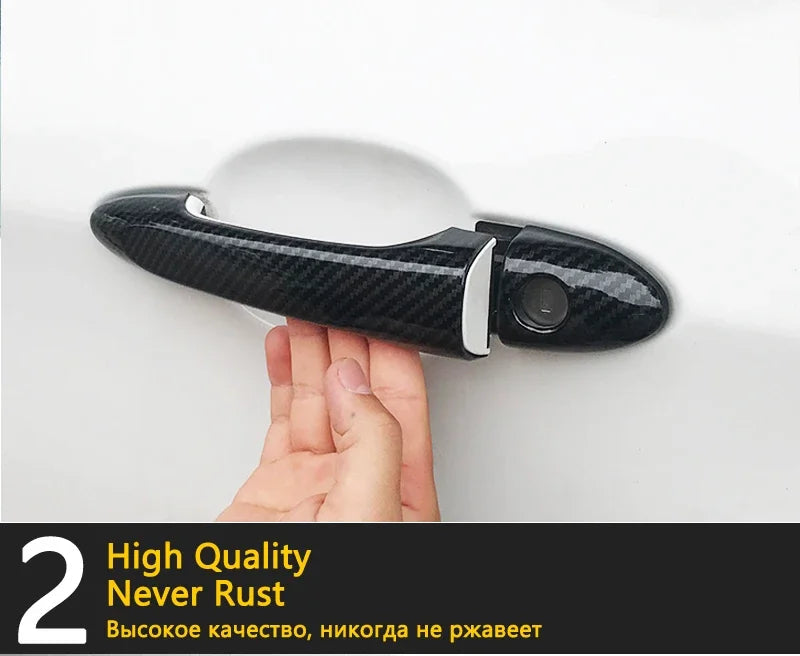 Carbon Fiber Door Handle Cover Accessories for  Chevrolet Sonic AVEO Holden Barina 2011 2012 2013 2014 2015 2016 2017 2018 2019 sayaragear