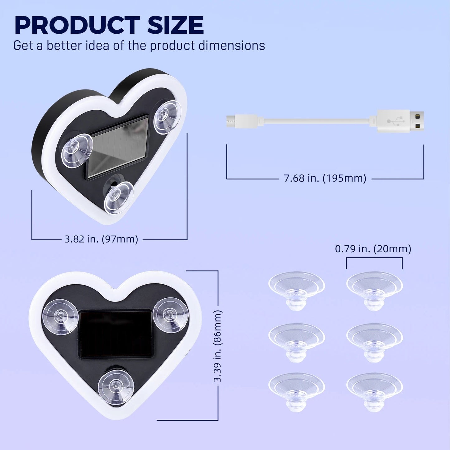Solar Triangle Window Heart-Shaped Light Emitting Heart-Shaped Atmosphere Light Interior Wiring Free LED Atmosphere Light sayaragear