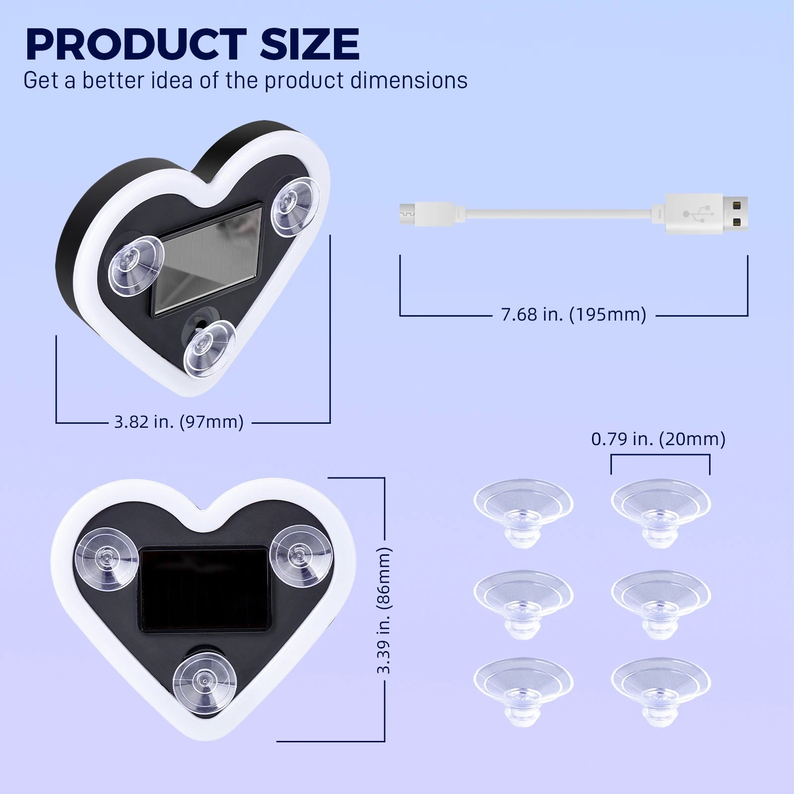 Solar Triangle Window Heart-Shaped Light Emitting Heart-Shaped Atmosphere Light Interior Wiring Free LED Atmosphere Light sayaragear