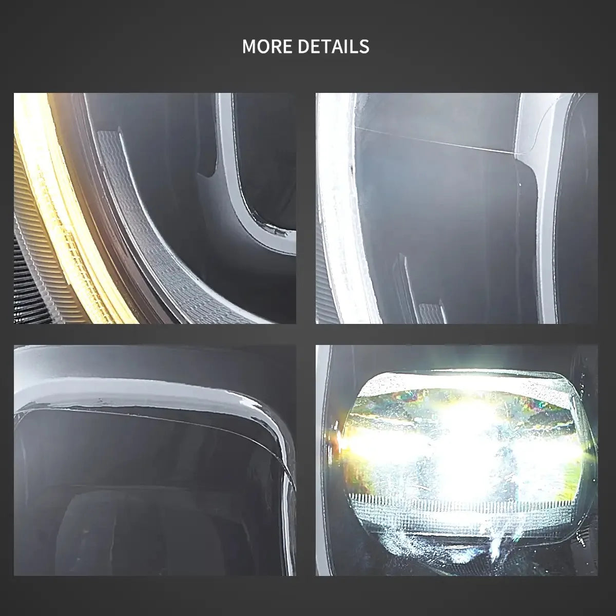 Vland 10-16 Countryman R60 Full LED Dual Beam Projector Headlights with DRL High Low Beam Front Headlamp Assembly sayaragear