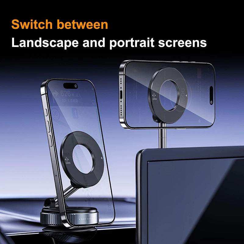 Vacuum Magnet Phone Bracket Multi-angles Adjustment Strong Magnetic Suck Design Foldable Car Holder For iphone Navigation Stand sayaragear