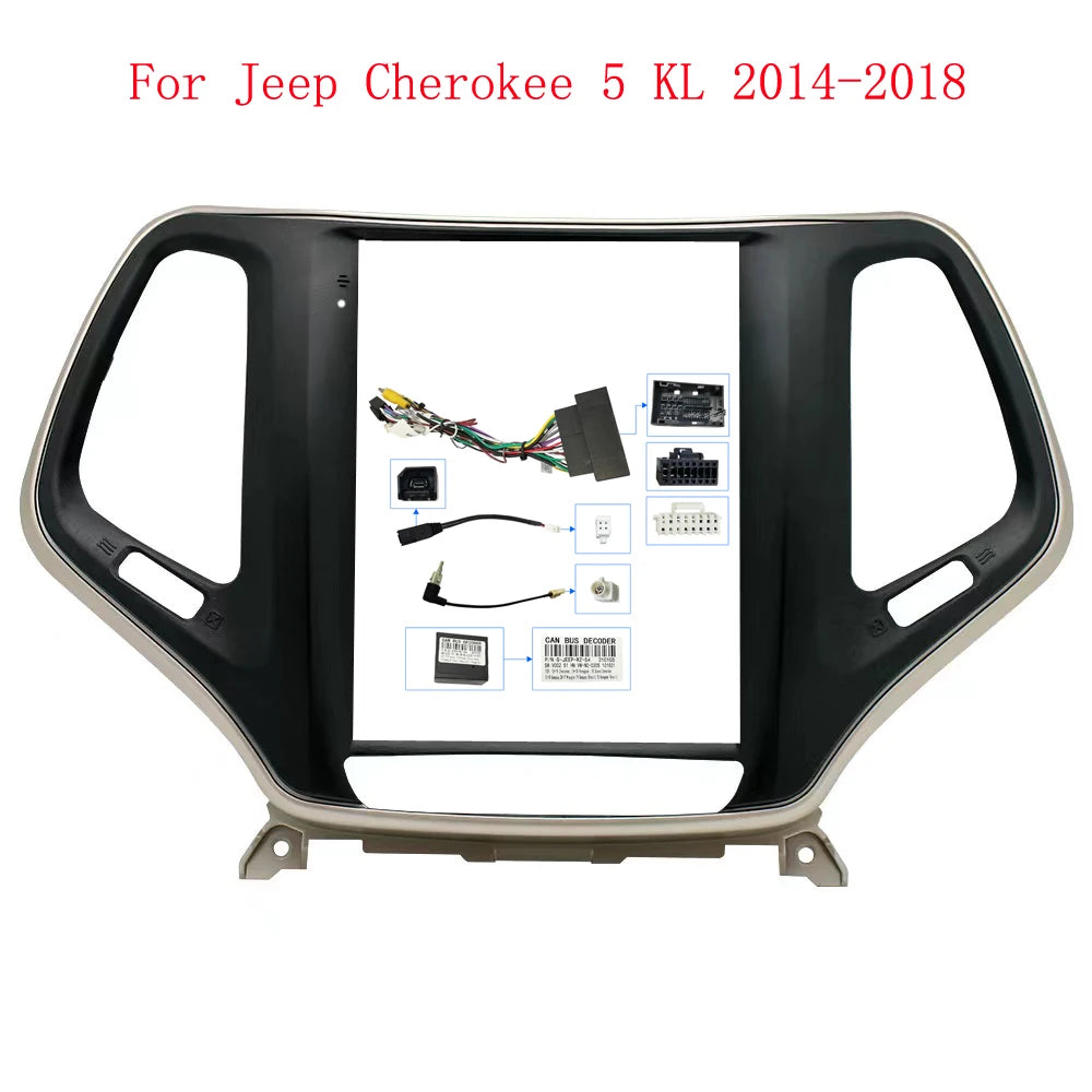 HAOCHEN 9.7 Inch Car radio Frame Fascia Installatio Player Panel Frame 2 Din Head Unit Fascia  For Jeep Cherokee 2014 - 2018 sayaragear