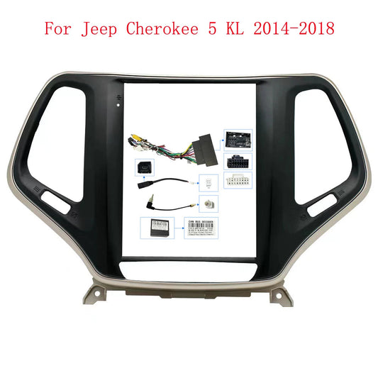 HAOCHEN 9.7 Inch Car radio Frame Fascia Installatio Player Panel Frame 2 Din Head Unit Fascia  For Jeep Cherokee 2014 - 2018 sayaragear