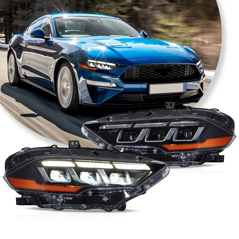Vland 2018-2023 Mustang Headlights Full LED With S650 Style sayaragear