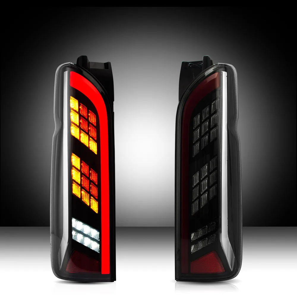 Vland 04-19 Hiace 5th Gen (H200) LED Tail Lights With Sequential Turn Signal Clear sayaragear