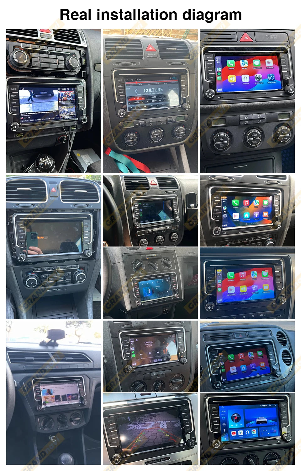 GRANDnavi Android13 Car Radio GPS For VW Volkswagen Skoda Octavia Golf 5 6 Touran Passat B6 Polo Jetta 2Din Multimedia Player sayaragear