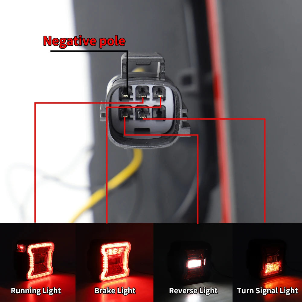 for Jeep Wrangler JK 2007-2018 LED Tail Light Taillight Assembly Rear Lamps Brake Reverse Light Daytime Running Lights sayaragear