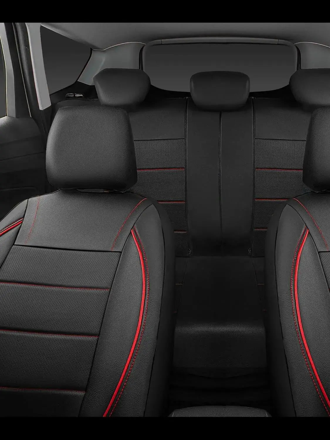 Universal Leather Car Seat Covers Red Simple Waterproof 5 Seat Car Seat Cover sayaragear