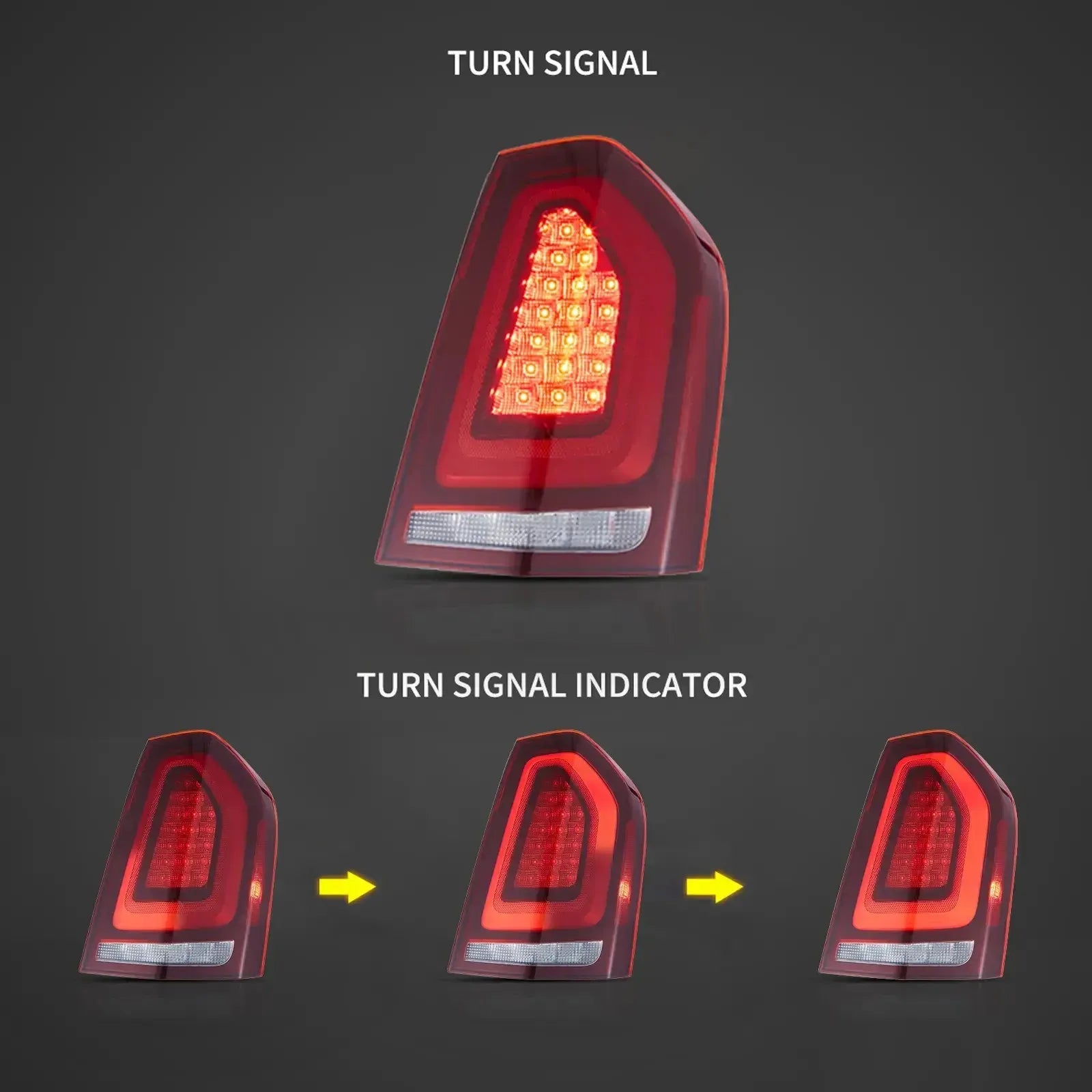 Vland 11-14 Chrysler 300 & Lancia Thema LED Tail Lights With Start-up Animation sayaragear