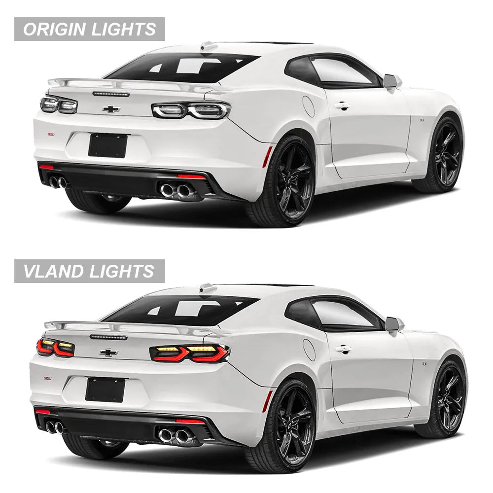 Vland 19-24 Camaro LED Tail Lights With Sequential Turn Signal Rear Lamp Assembly Upgrade sayaragear