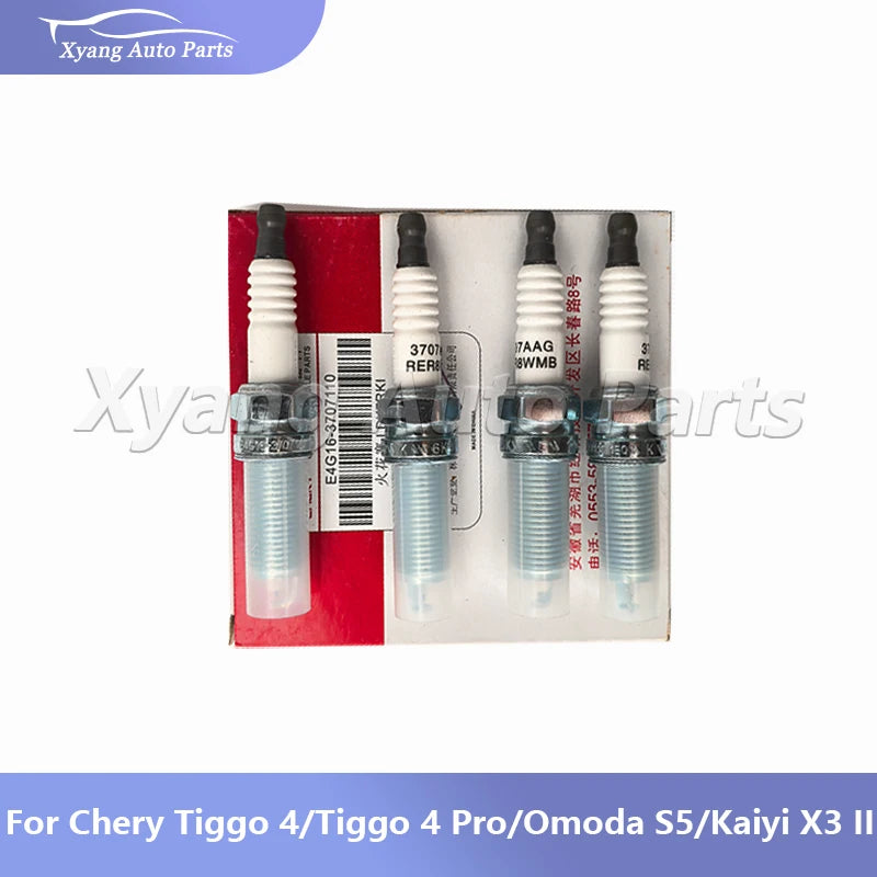4pcs Spark Plug For Chery Tiggo 4/Tiggo 4 Pro/Omoda S5/Kaiyi X3 ‖ E4G16-3707110  E4G16-3707010AB sayaragear