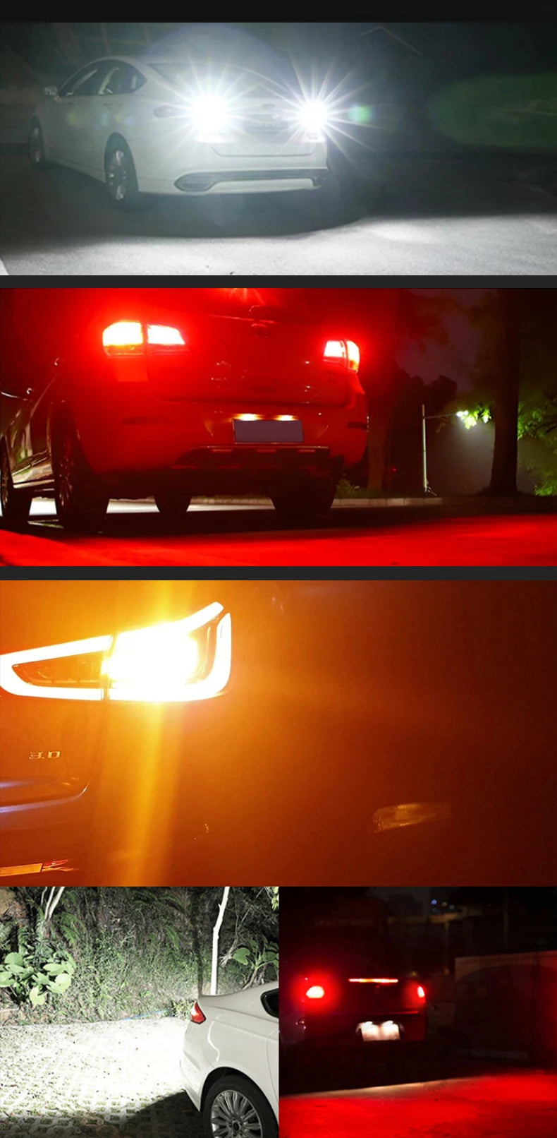 2x 1157 BAY15D P21/5W 1156 BA15S P21W BAU15S PY21W LED WY21W 7440 W21W T20 7443 W21/5W Turn Signal Reverse Brake Light Bulb 12V sayaragear