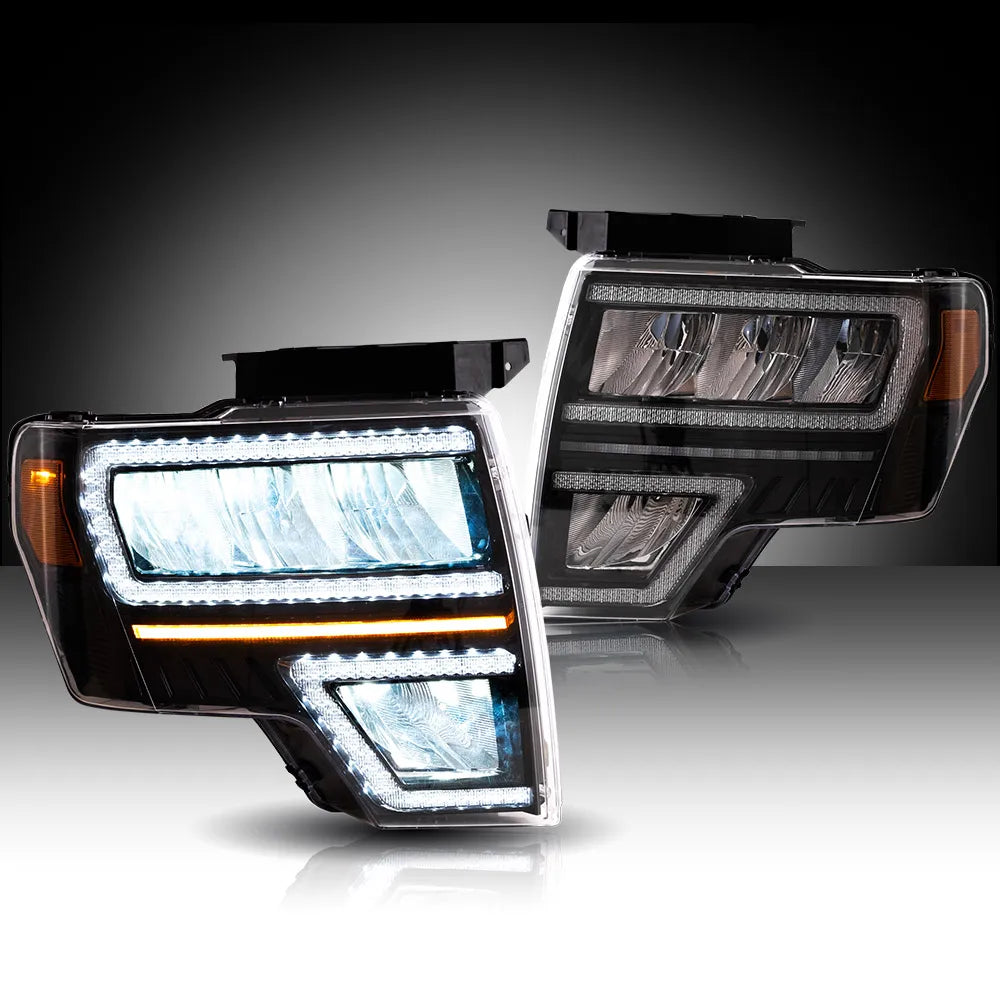 Vland 09-14 Ford F150 12th Gen LED Reflection Bowl Headlights Replacement Assembly sayaragear
