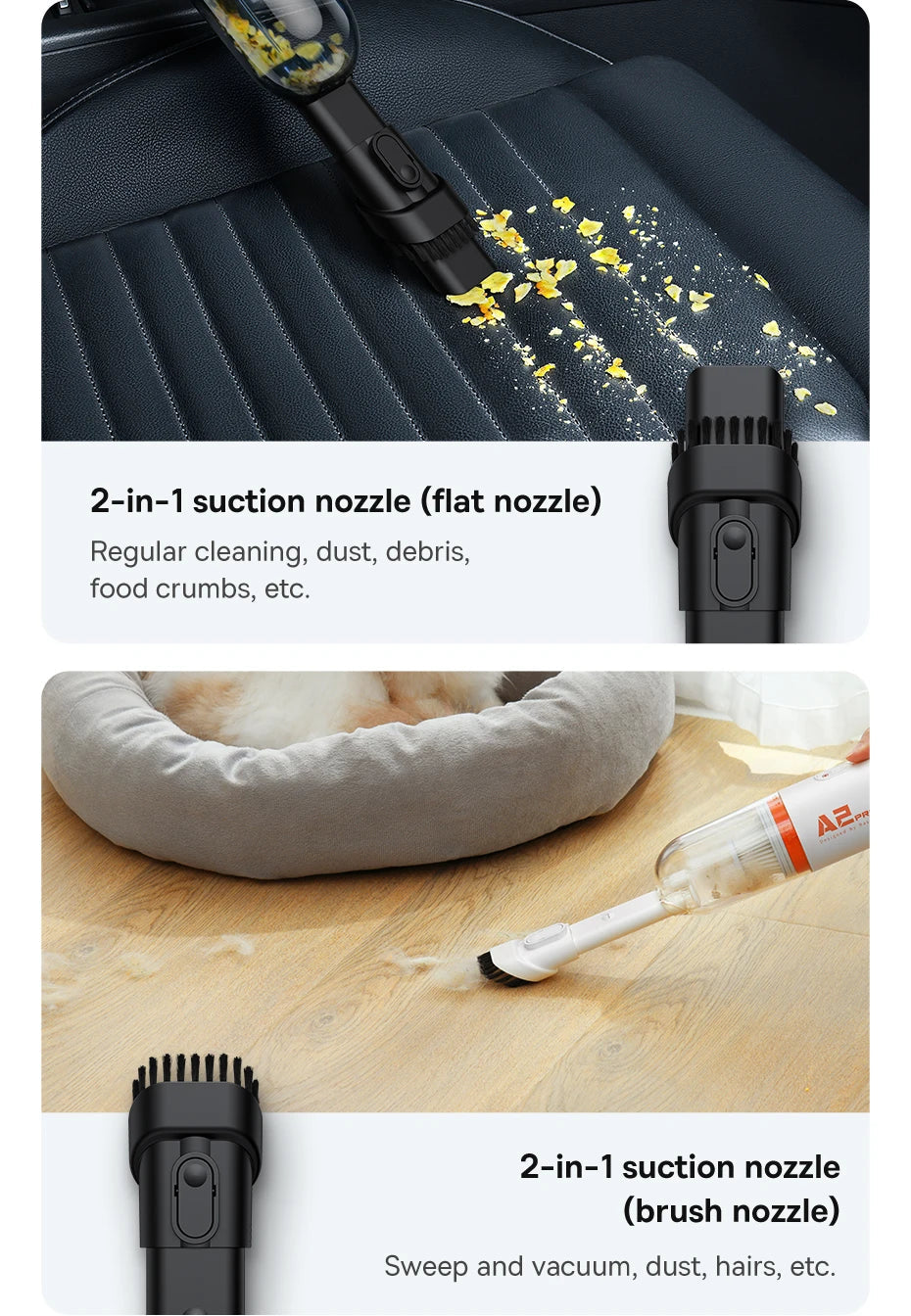 Baseus A2Pro Wireless Car Vacuum Cleaner 6000Pa Mini Air Blower Portable Handheld Vacuum Cleaner For Car Home Cleaning Accessory sayaragear