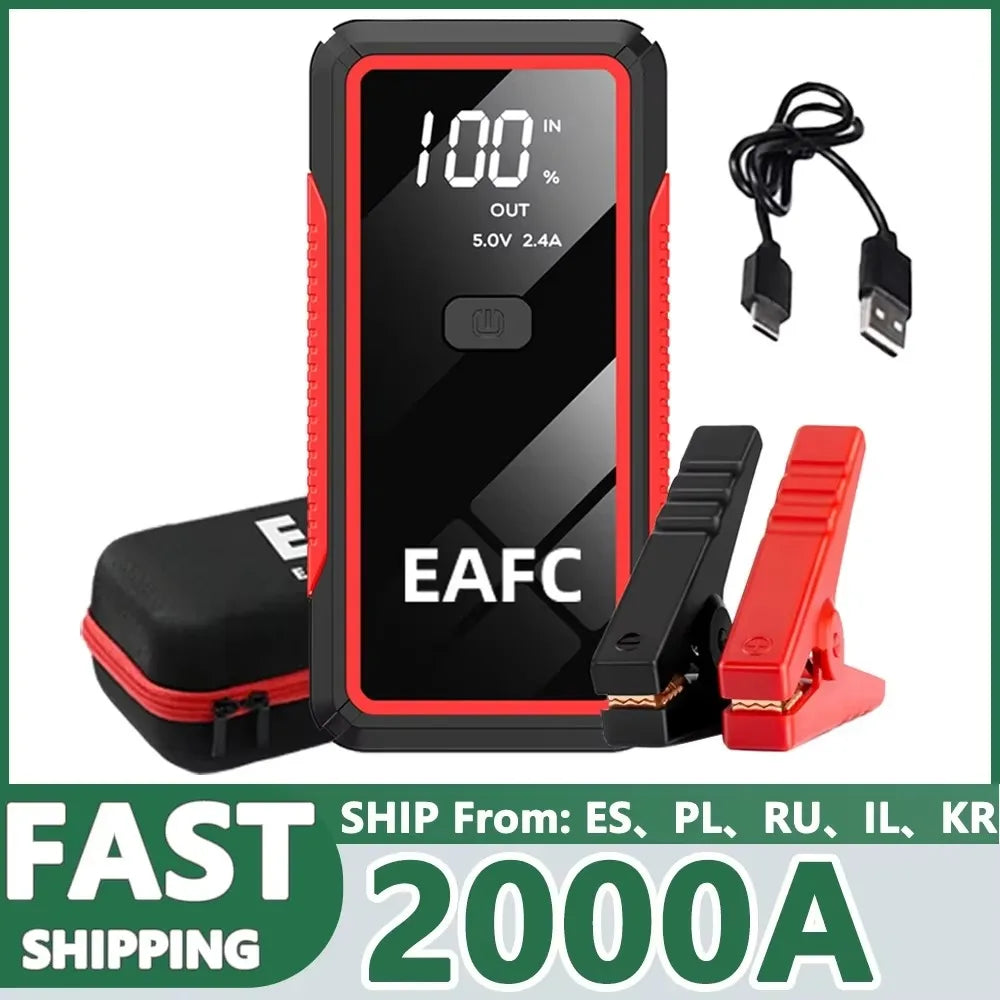 Hot 2000/1200/1000A Car Jump Starter  Car Battery Starters Portable Power Bank 12V Starting Device Booster For Petrol Diesel Car sayaragear