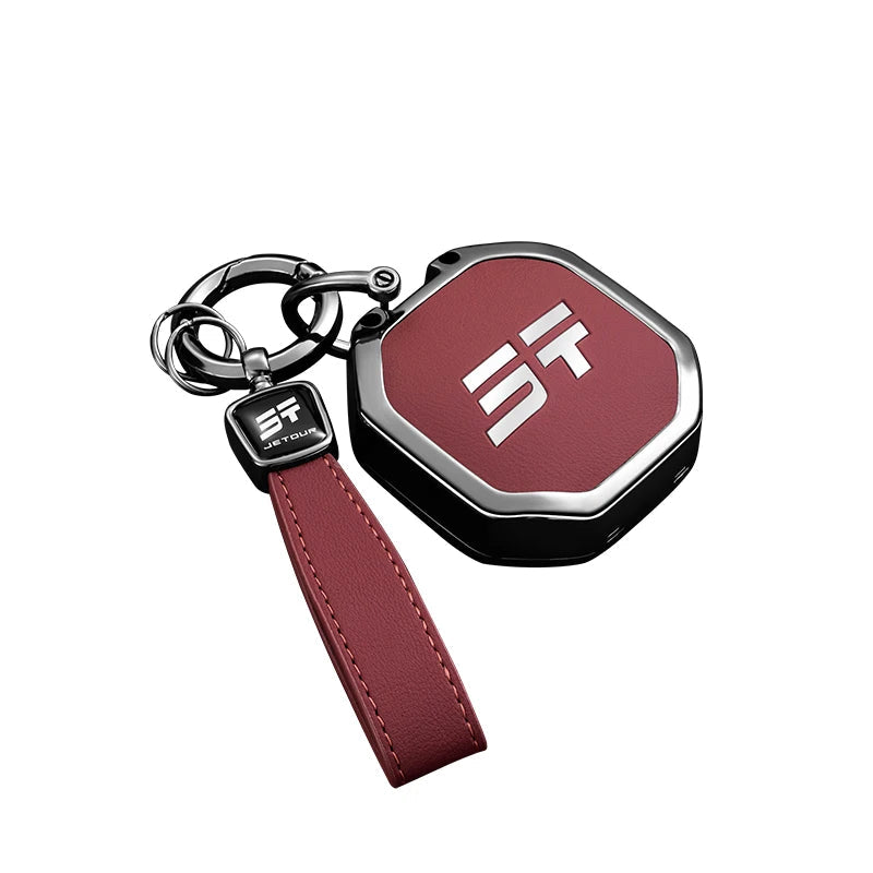 Car Accessories Zinc Alloy Leather Key Case Cover Holder For Chery Jetour Traveller 2023 2024 Jetour T2 T1 Freedom sayaragear