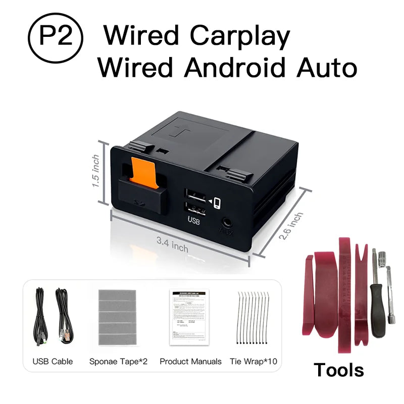 NEW P3 For Wireless Apple CarPlay Android Auto Adapter USB Hub OEM for Retrofit Mazda 2 3 6 CX3 CX5 CX8 CX9 MX5 TK78669U0C Kit sayaragear