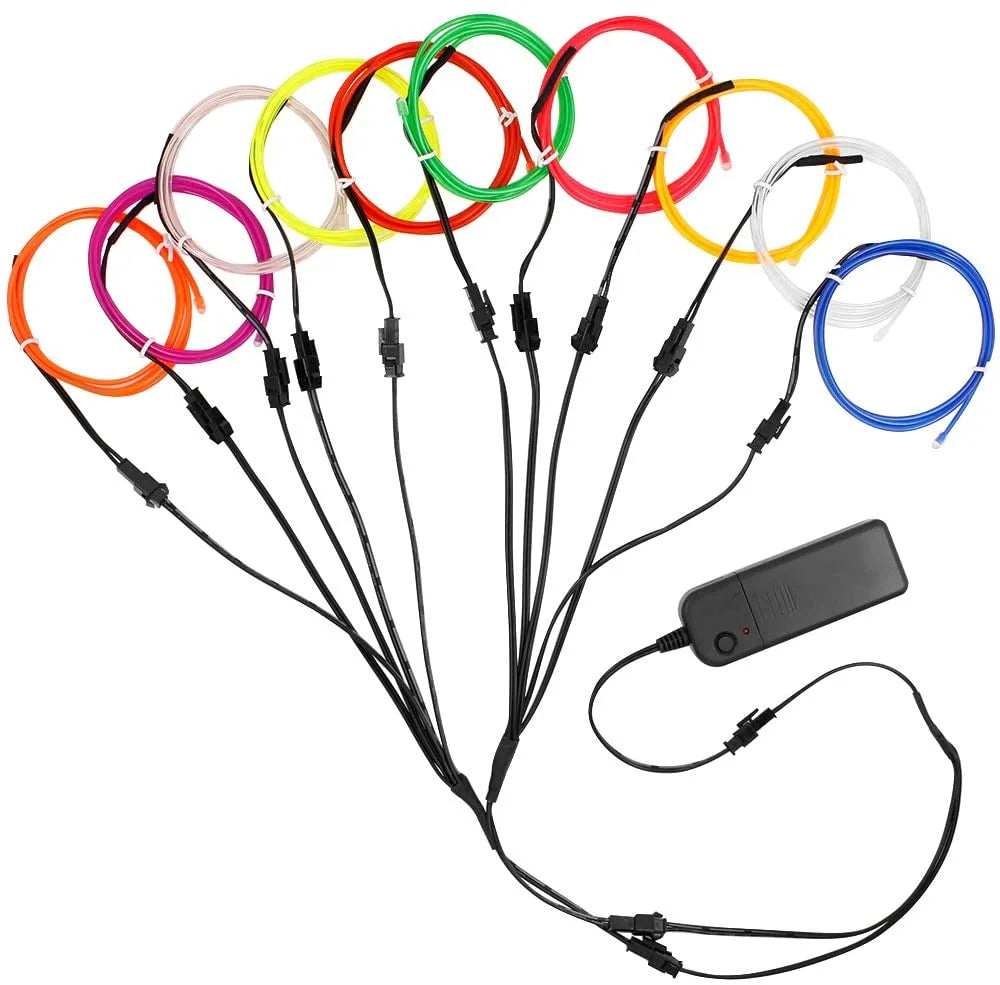 10/5/3m Multicolor Atmosphere Lighting LED Strip 5V DIY Flexible EL Cold Light Line Tube With USB Auto Decoration Ambient Lamp sayaragear