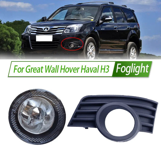 For Great Wall Hover Haval H3 Foglight Car Fog Light Assembly Front Bumper Fog Lamp Frame Cover Kit Replacement Housing sayaragear