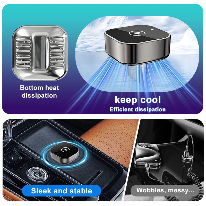 2 IN 1 Wireless Carplay Adapter, Converts Wired to Wireless carplay Adapter for iPhone, Wireless Control Plug & Play Carplay sayaragear