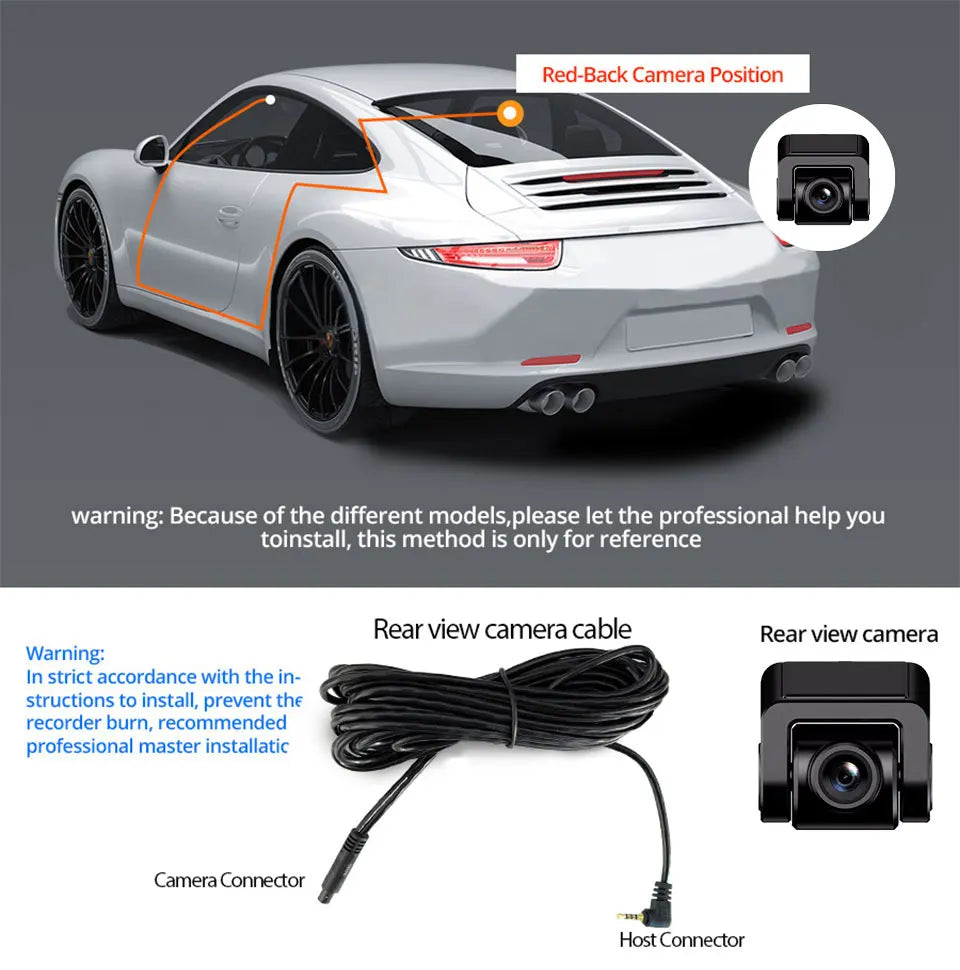Dash Cam 4K UHD Recording Car Camera DVR Night Vision Video Recorder Built-In Wi-Fi Support GPS 24H Parking sayaragear