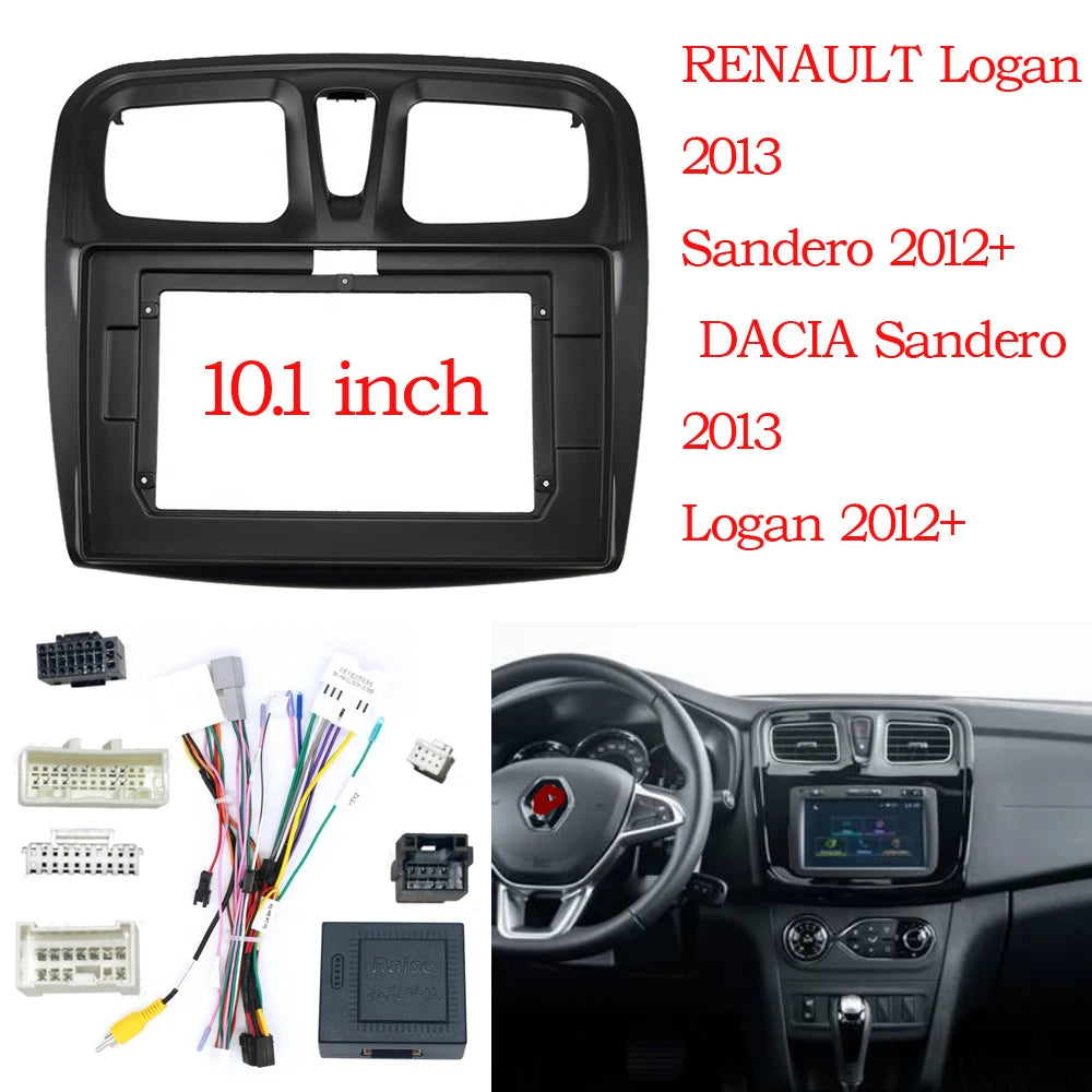 10 Inch Fascias For Renault Sandero Symbol Logan 2014+ Car Radio Head Unit 2 Din Panel DVD GPS MP5 Android Player Dash Frame sayaragear