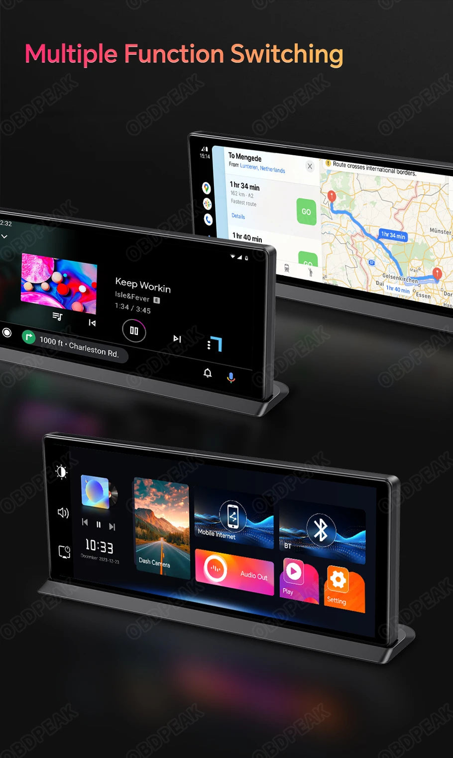 K2 Pro 11.3" Car DVR 4K Camera Wireless Carplay Android auto Ai Screen Dash Cam Dual Len Video Recorder GPS Navigation Dashboard sayaragear