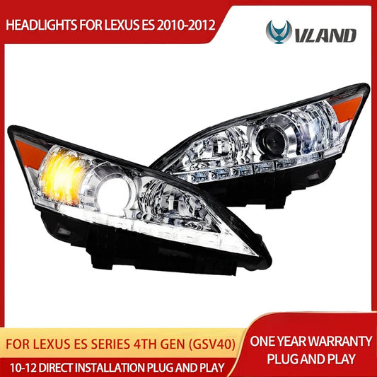 Vland 10-12 ES Series 4th Gen (GSV40) Facelift US Type Dual Beam Projector Headlights Assembly sayaragear