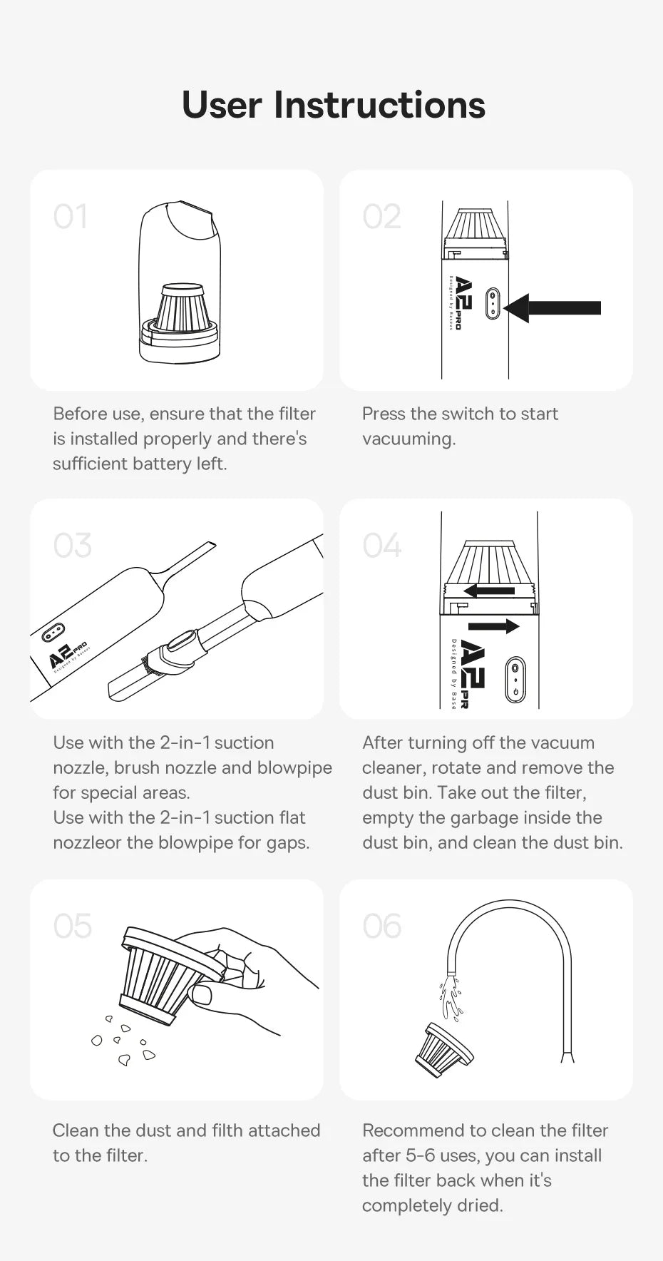 Baseus A2Pro Wireless Car Vacuum Cleaner 6000Pa Mini Air Blower Portable Handheld Vacuum Cleaner For Car Home Cleaning Accessory sayaragear
