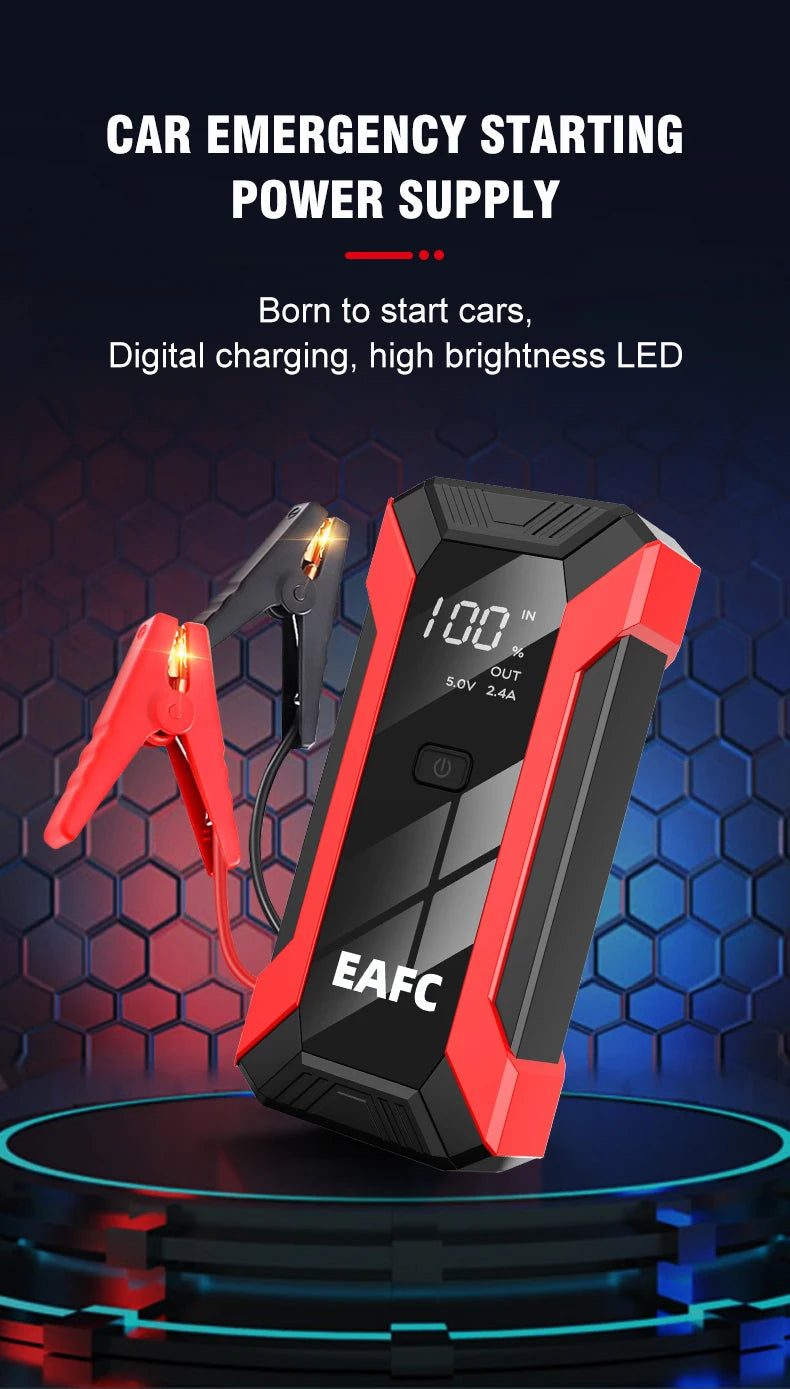 2000A Portable MultiFunction Emergency Booster Car Emergency Mobile Power Battery Charger 12V Car Jump Starter with LED Light sayaragear