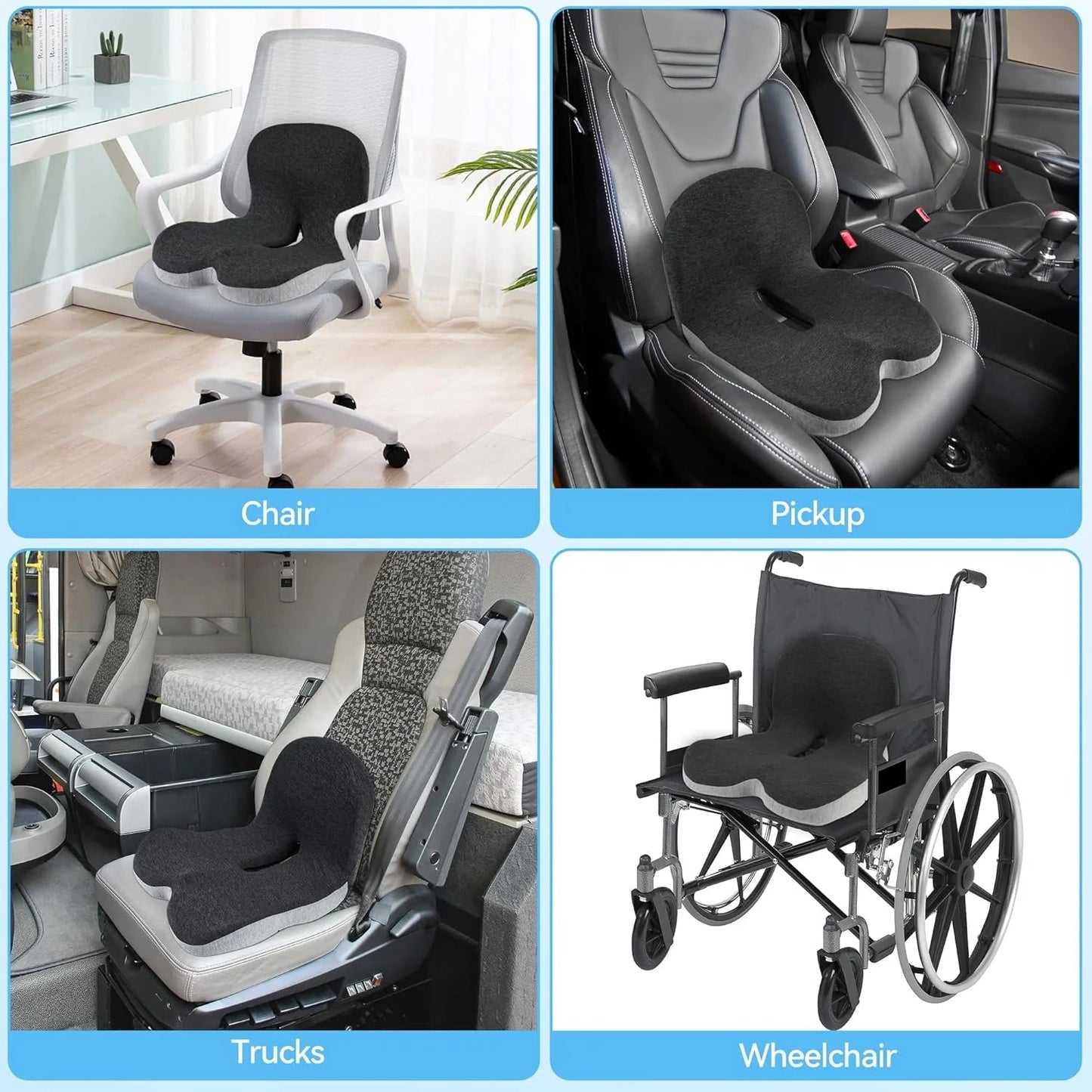 Memory Foam Cushion Interior Accessories Pillow Car Seat Waist Pillow Lumbar Support Office Pillow Chair Cushion sayaragear