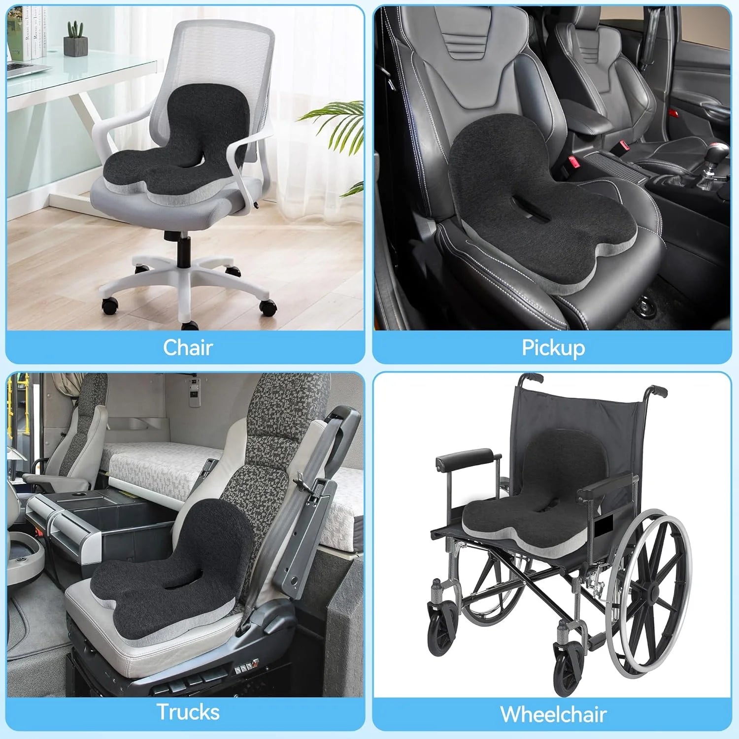 Memory Foam Cushion Interior Accessories Pillow Car Seat Waist Pillow Lumbar Support Office Pillow Chair Cushion sayaragear