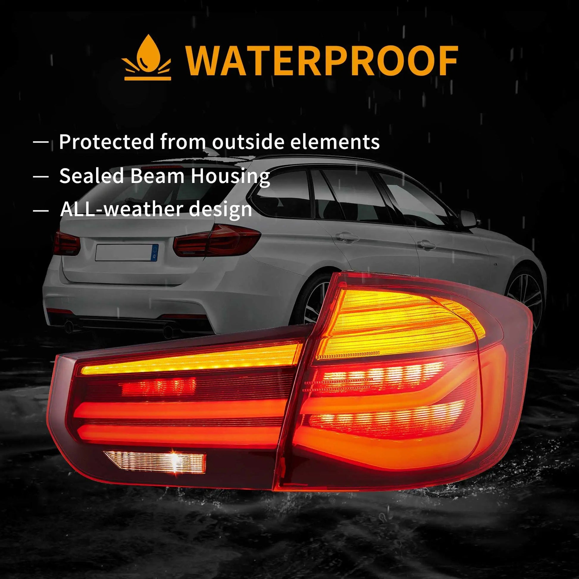 Vland 12-19 3 Series F31 LED Tail Lights LCI-Style Rear Lamp Assembly Upgrade sayaragear