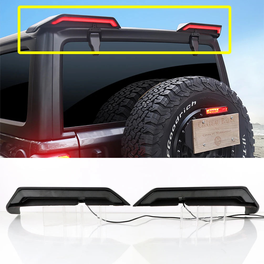 Fit for Jeep Wrangler JL JK 2007-2023 LED Tail Wing Roof Light LED Brake Light/Driving light/Turn Signal Light/Reversing Light sayaragear