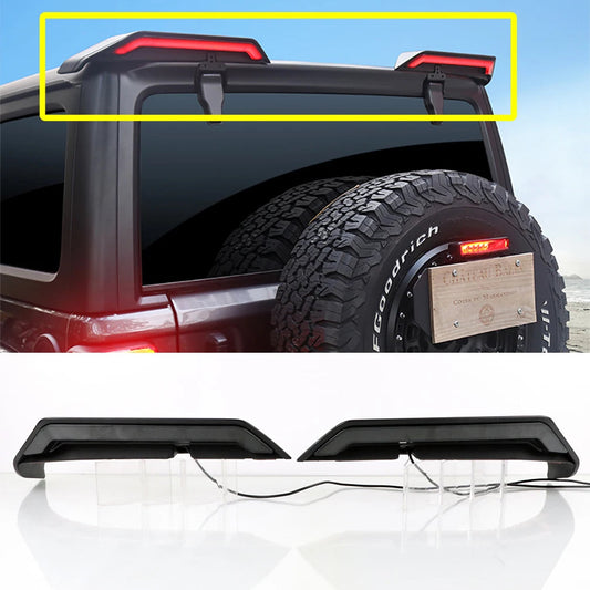 Fit for Jeep Wrangler JL JK 2007-2023 LED Tail Wing Roof Light LED Brake Light/Driving light/Turn Signal Light/Reversing Light sayaragear