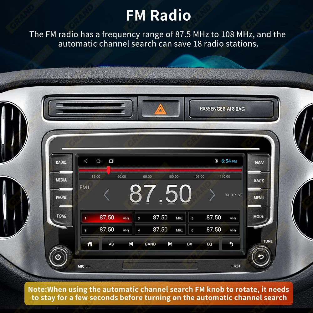 GRANDnavi Android13 Car Radio GPS For VW Volkswagen Skoda Octavia Golf 5 6 Touran Passat B6 Polo Jetta 2Din Multimedia Player sayaragear