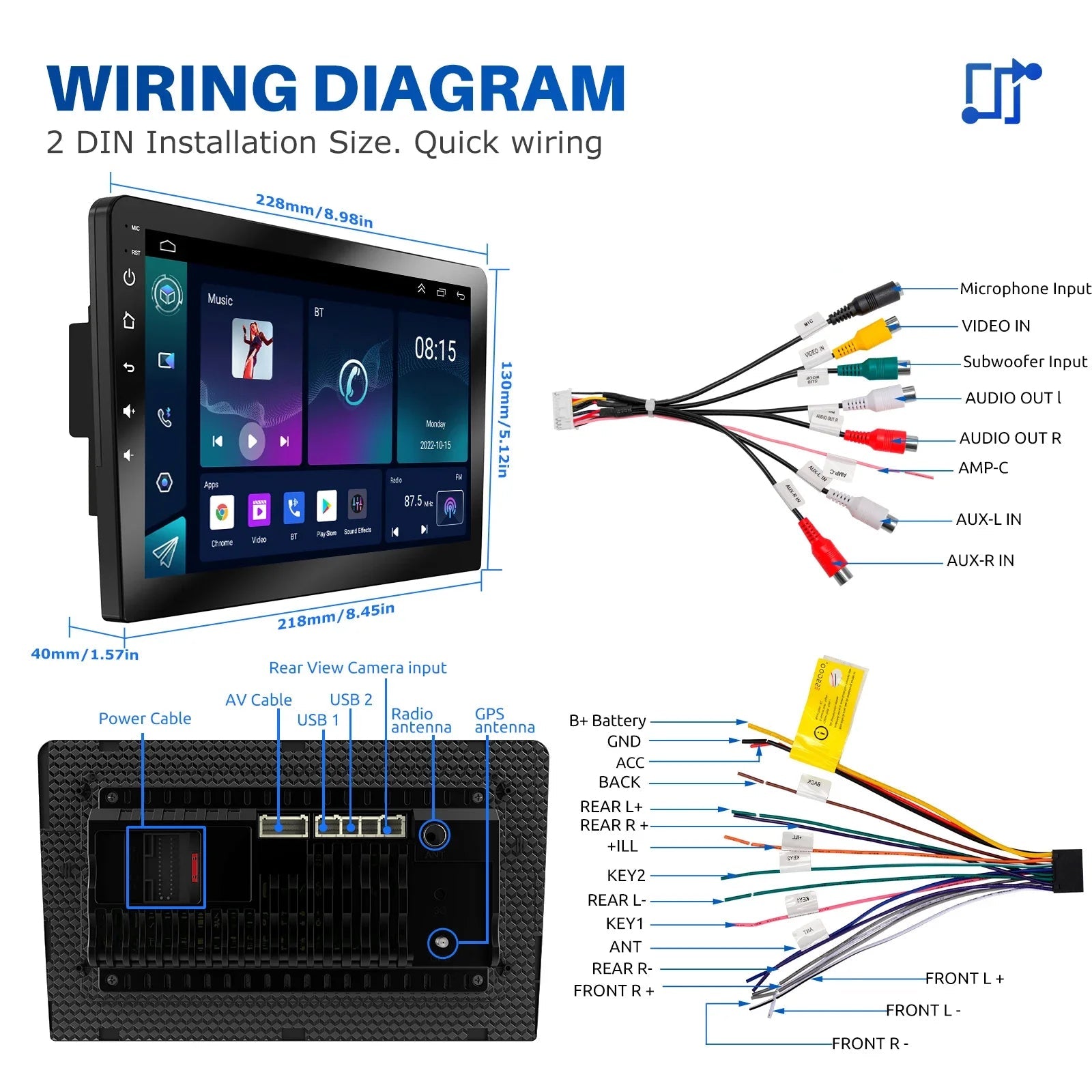 ESSGOO 7 9 10" Car Radio Android Auto Carplay Car Stereo Multimedia Player Universal WIFI GPS Autoradio Car Intelligent Systems sayaragear