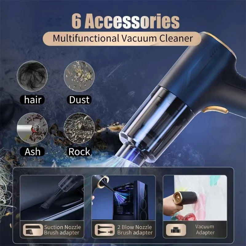 CENRR 98000PA Car Vacuum Cleaner Portable Wireless Cleaner Powerful Strong Suction Handheld Cleaning Machine for Home Appliance sayaragear