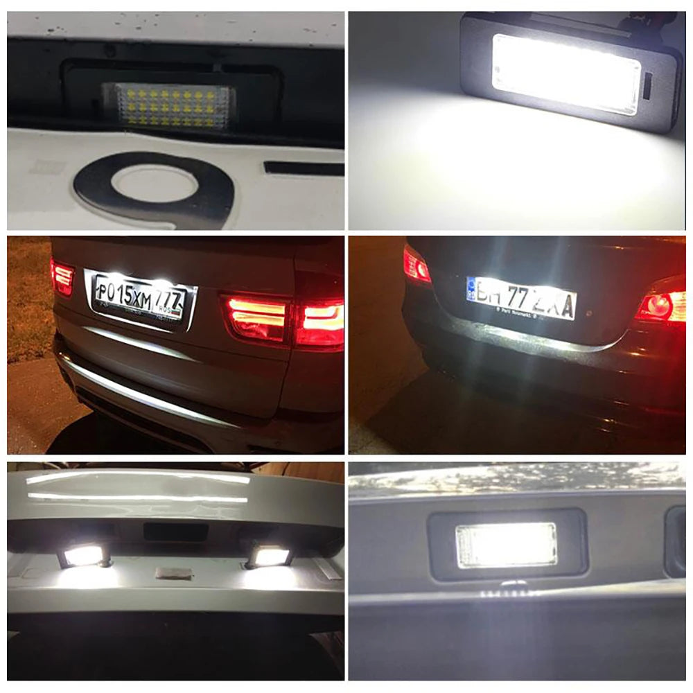 White Error Free LED Car License Plate Light Bulbs Accessories For BMW X3 F25 F30 E92 E93 E46 M3 E39 F10 E60 E61 E82 E88 E90 E91 sayaragear