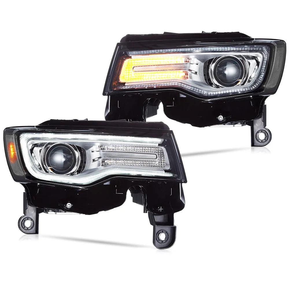 Vland 2014-2022 Grand Cherokee (WK2) LED Headlights With Startup Animation/ Blue DRL sayaragear