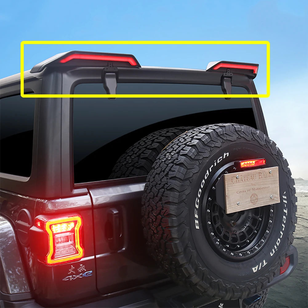 Fit for Jeep Wrangler JL JK 2007-2023 LED Tail Wing Roof Light LED Brake Light/Driving light/Turn Signal Light/Reversing Light sayaragear