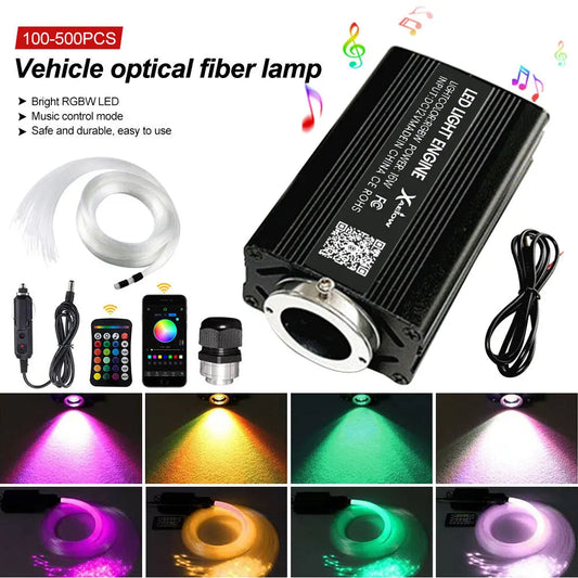 Car Starry Sky Light Auto Home Fiber Optic Lights Atmosphere Lamp Music Control Ceiling Lights RGB 12W 8 Colors Car Styling DIY sayaragear