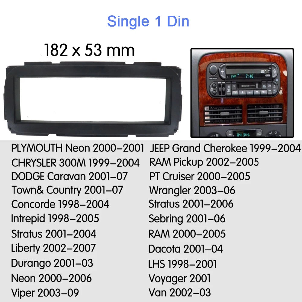 1Din Car Stereo Radio Fascia Panel Mount Frame For CHRYSLER/JEEP/ DODGE/PLYMOUTH sayaragear