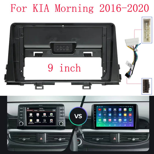 9 Inch Car Stereo Radio Panel Fascia Frame Adapter For KIA Morning 2016-2020 Refitting 1DIN Dash Fitting Plate Frame Trim Kit sayaragear