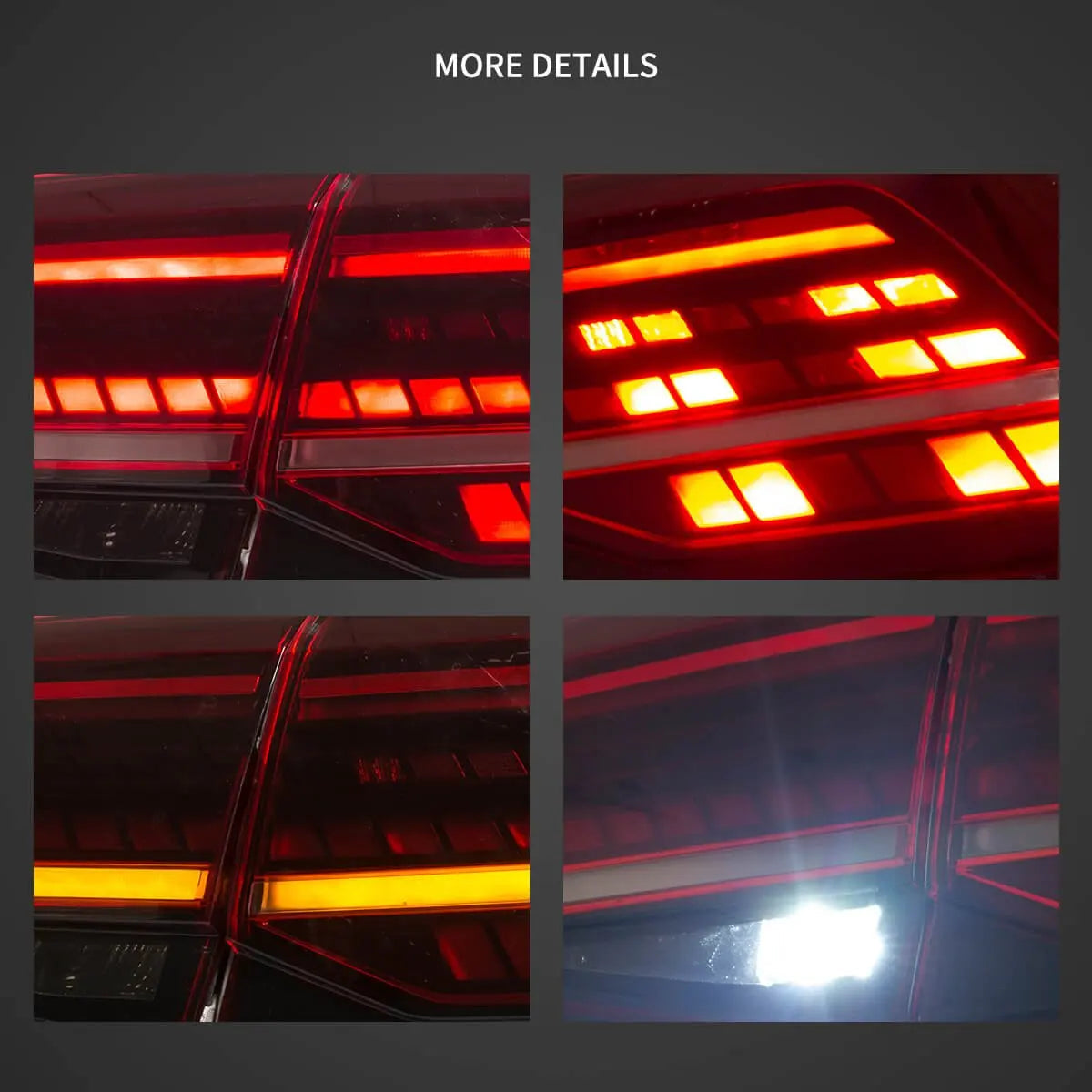 VLAND LED Tail Lights For 13-21 VW Golf MK7 MK7.5 Hatchback Sequential Turn Signal Rear Lamp Assembly sayaragear