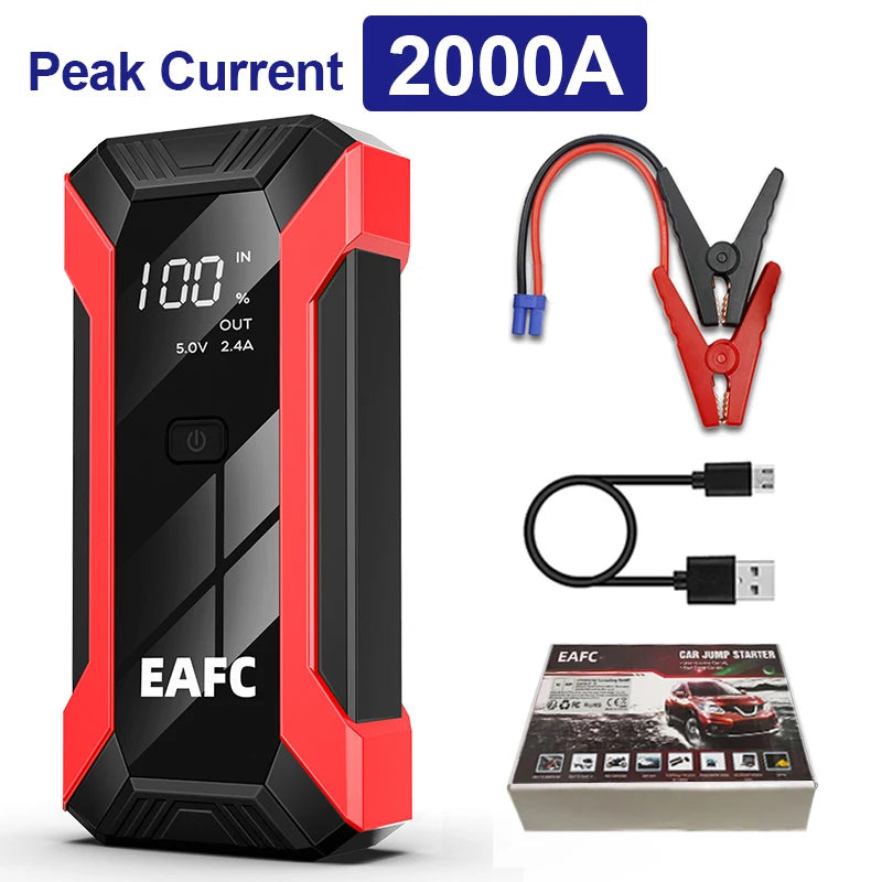 2000A Portable MultiFunction Emergency Booster Car Emergency Mobile Power Battery Charger 12V Car Jump Starter with LED Light sayaragear