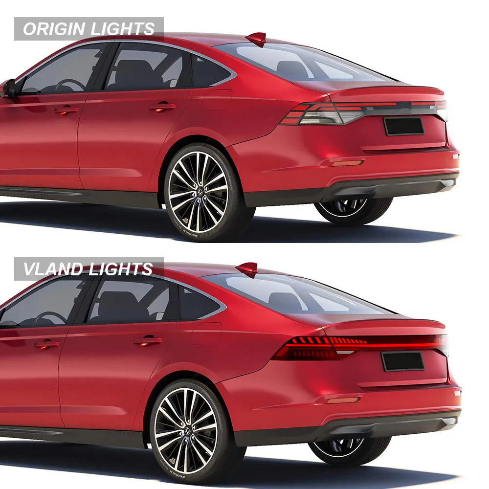 Vland 23-25 Accord Full LED Tail Lights Rear Lamps Assembly With Start-Up Animation sayaragear