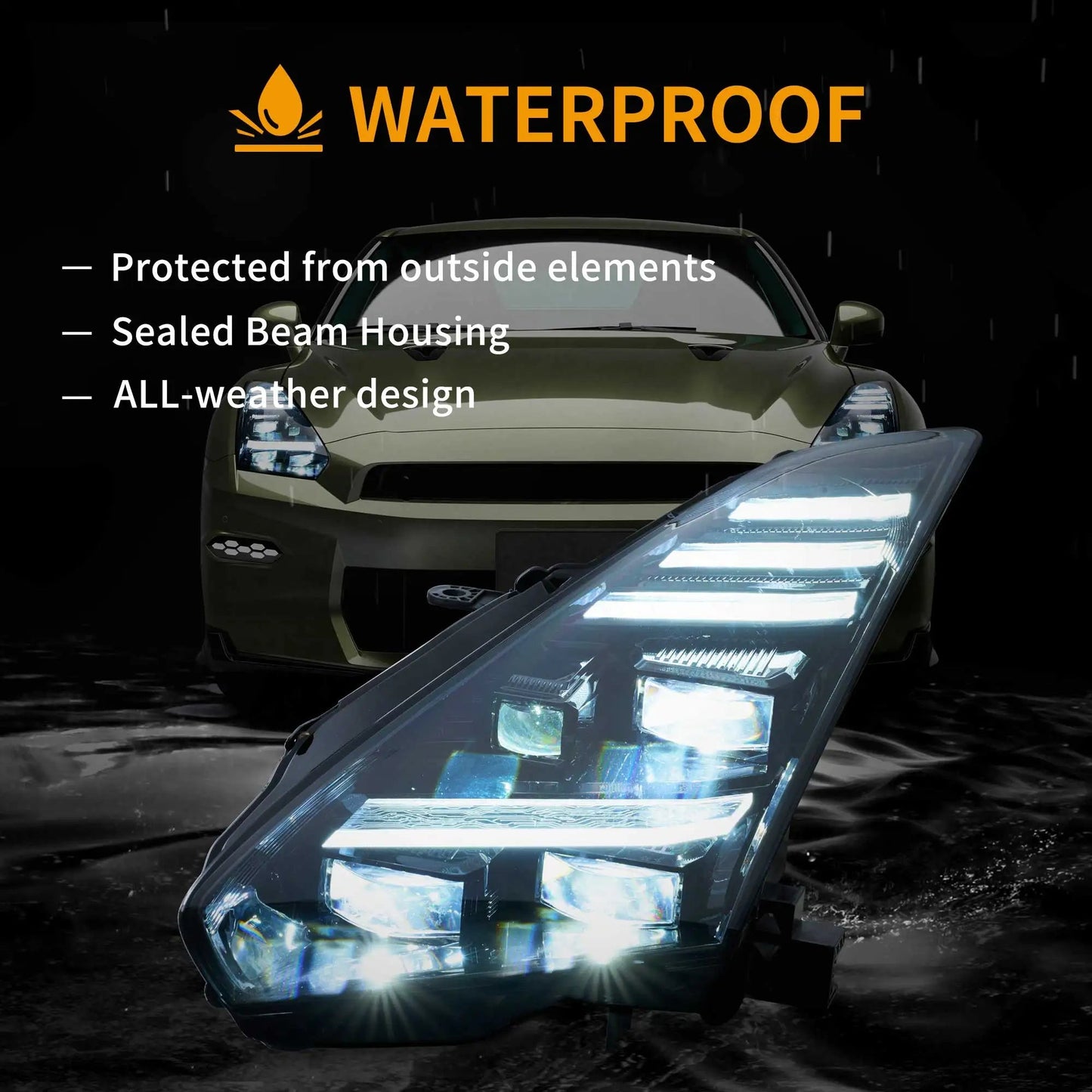 Vland LED Projector Headlights for 2008-2023 GT-R R35 High-Intensity Lighting Upgrade Kit sayaragear